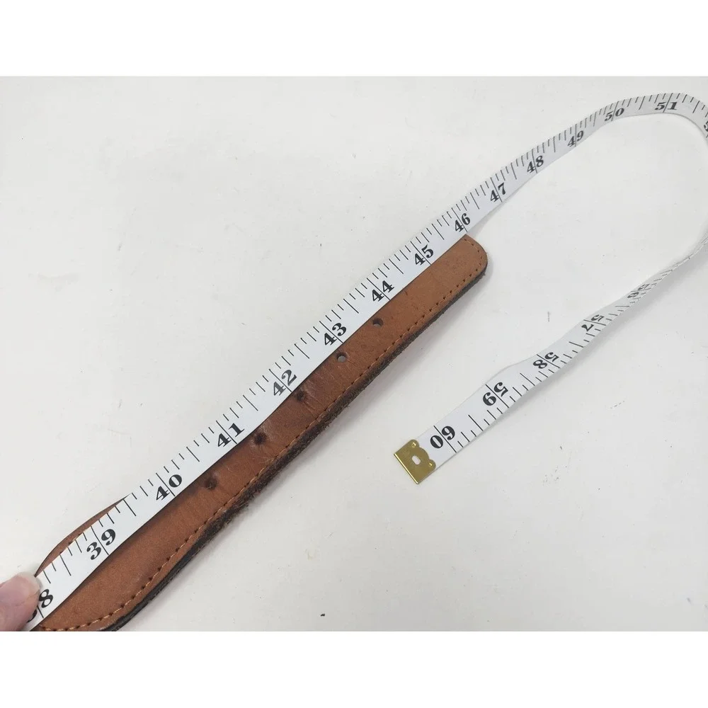 West Marine Macrame Belt Men's 42 - Beige Brown Leather Brass Buckle